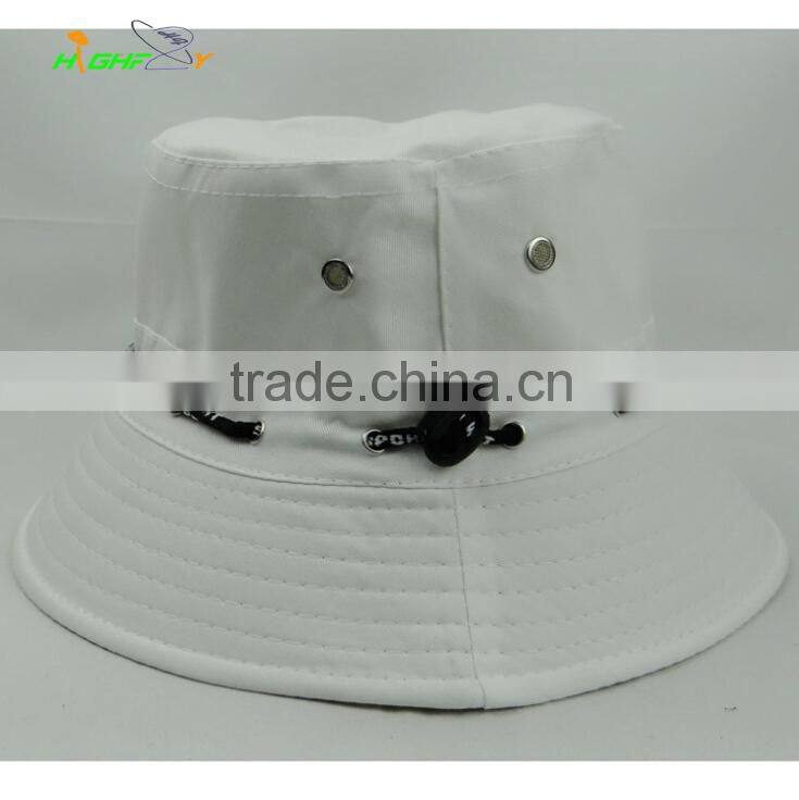 China manufacture polyester fabric pure color outdoor activities Panama bucket hat