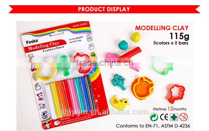 115g 8 Colors with Mould Modelling Clay /kids modeling clay set