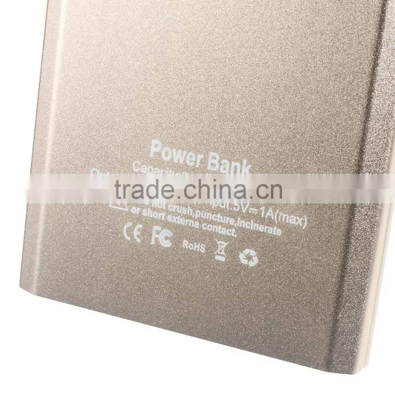 8000mAh Metal Power Bank Charger Dual USB Output Shake Control for iPhone/for Samsung/for Sony/for HTC/ for Xiaomi