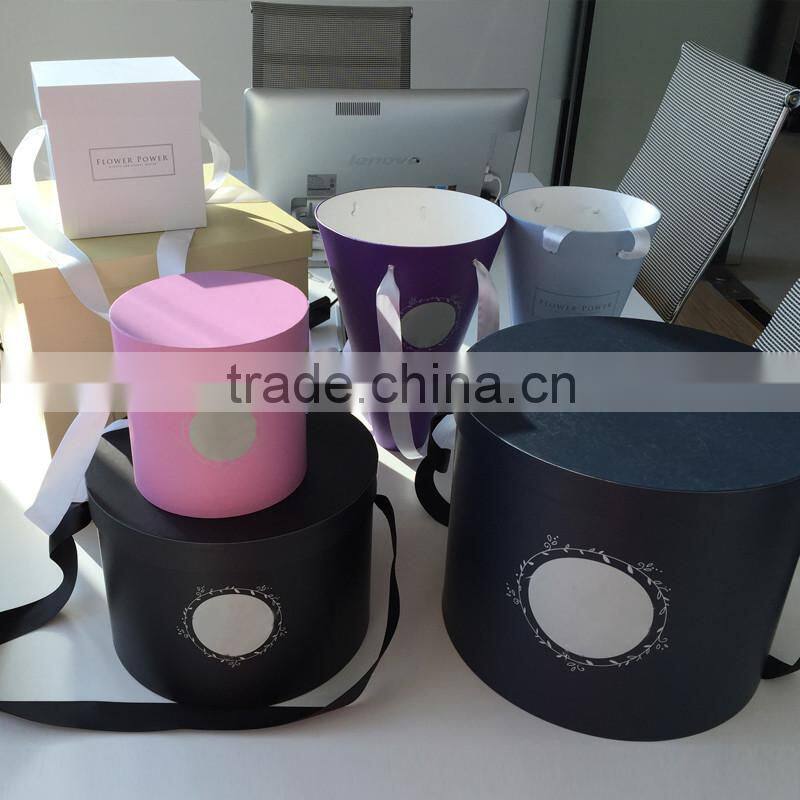 High quality round flower box / rectangle flower box / square flower box with custom logo