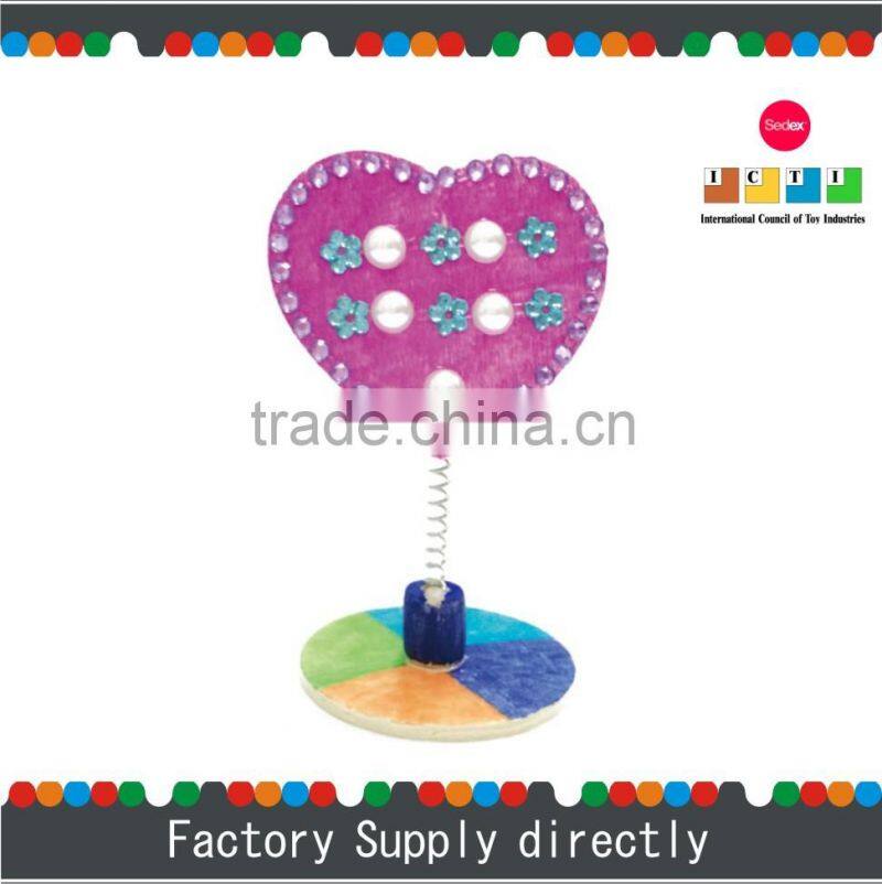 Natural Color New DIY Heart Shaped Wooden ID Card Holder