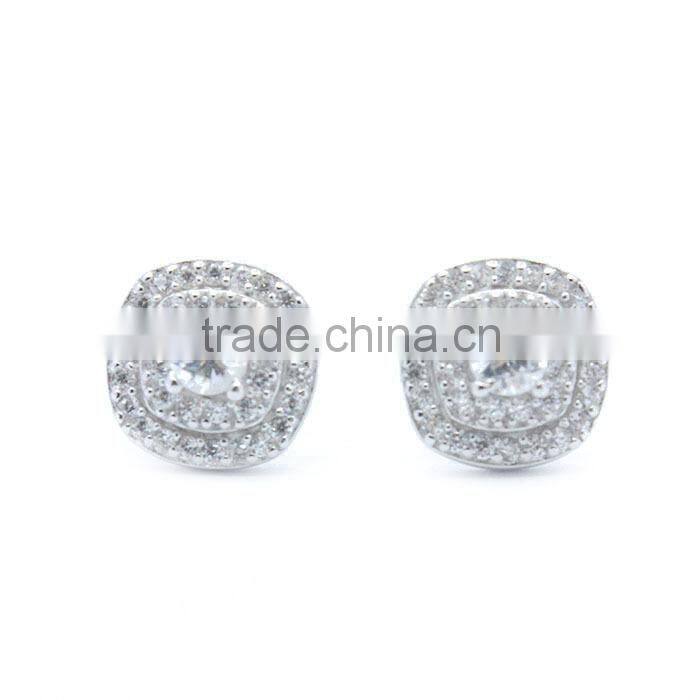 Wholesale 925 sterling silver whte stone stud earrings