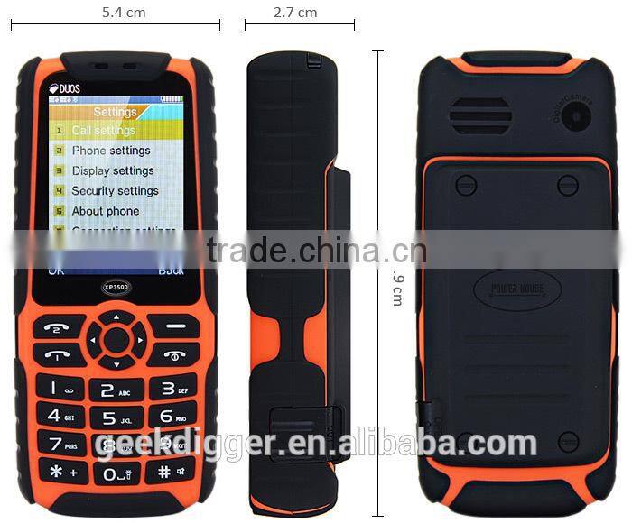 XP3500 Green Quad Band Unlocked Phone FM / MP3 / Dual SIM / Flashlight / Power Bank