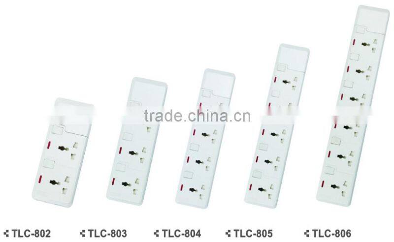 5A/10A/16A electrical power strip with with 5 socket