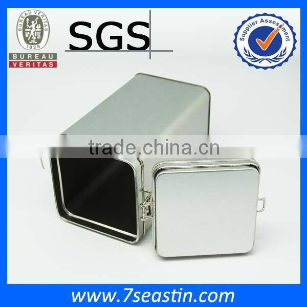 silver custom floral tea tin box