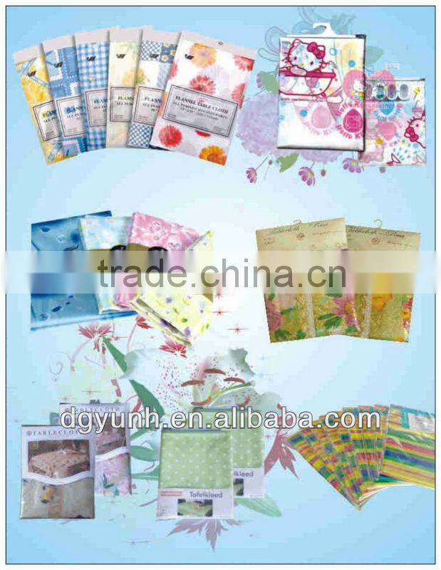 2014 newest fruits printed pattern pvc/peva vinyl tablecloth/cover with waved/lace edge