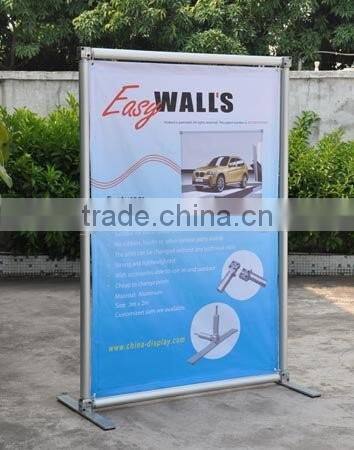 Outdoor waterproof free standing banner stand with durable hardware