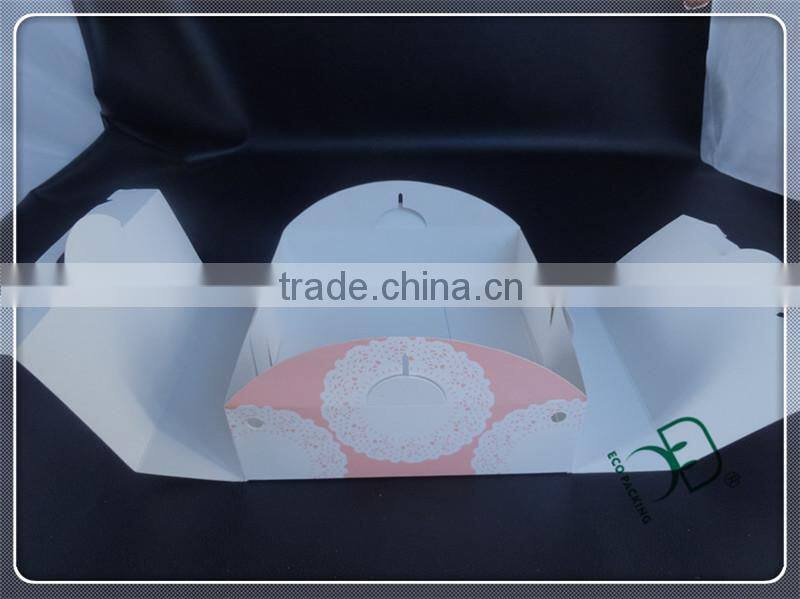 Paper cake box packaging with handle