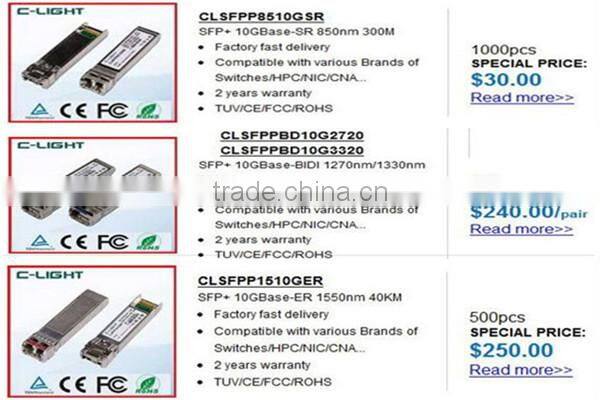 SFP+ 10G SR Pluggable Optical Modules 850nm 300m MMF Compatible Cisco