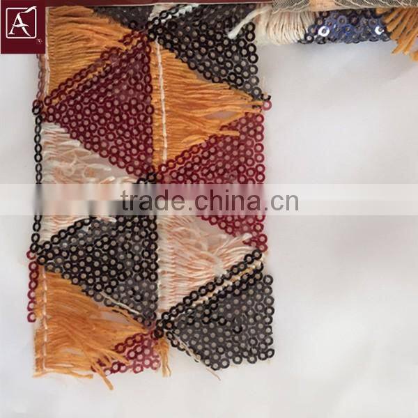 two color sequins embroidery fabric for dress