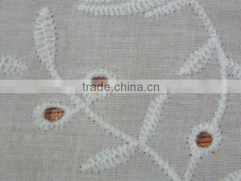 ES3040 hot sale white cotton embroidery fabric for women garment