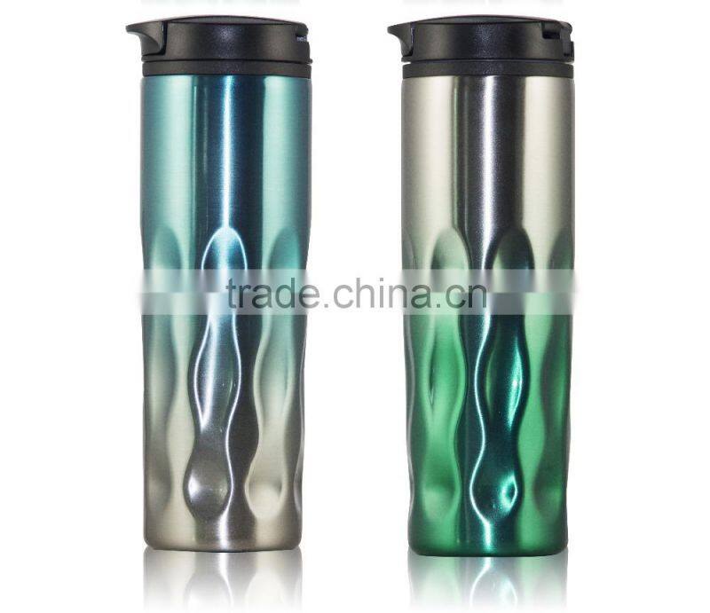 Custom double wall coffee travel mug, wholesale stainless steel custom coffee cup mug