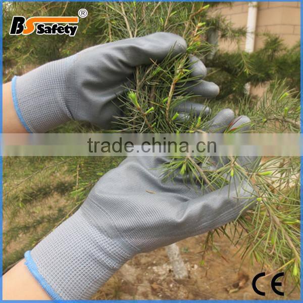 BSSAFETY OEM black nitrile coated safety glove with logo printing