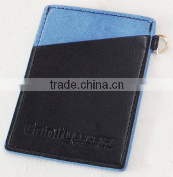 PU and felt bus card holder with metal ring