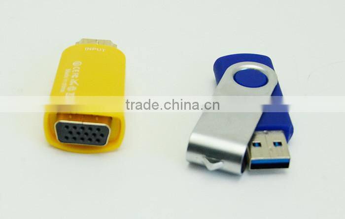 1080P Mini HDMI TO VGA Converter USB Adapter with audio output cable For XBOX 360