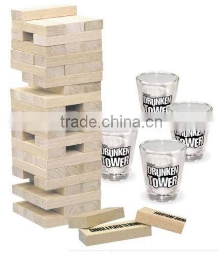 Wooden Drinking Block Game Drunken Tower