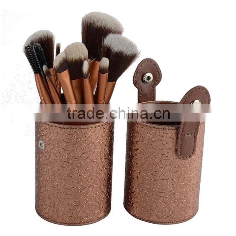12pcs goat hair professional makeup tools kit blusher make up brushes 2015
