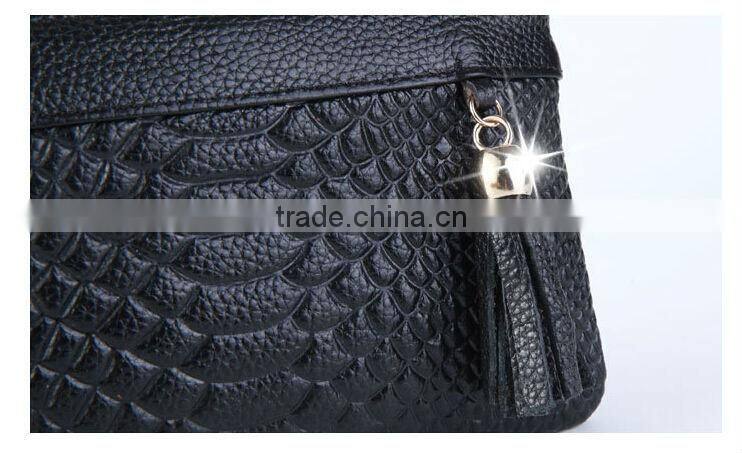 Hot Women Zipper Tassel Genuine Cowhide Leather Clutch Wallet Case Lady Long Handbag Wallet And Purses New