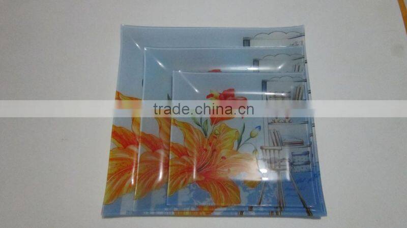 salad glass bowl and plate,glass plate, glass plate,high quality plate made in zibo city shandong china