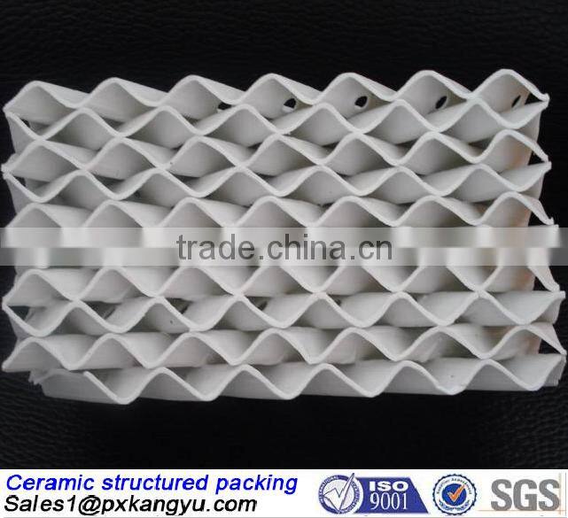 High capacity ceramic structured tower packing, ceramic scrubber packing