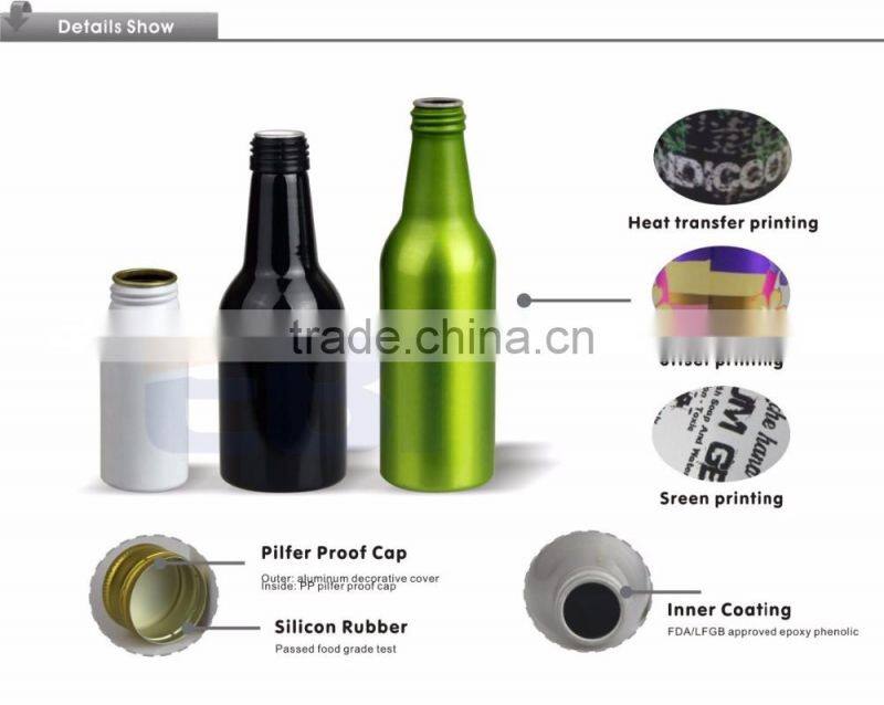 Aluminum 30ml bottle with food coating inside and customized logo