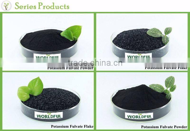 High quality water soluble potassium fulvate shiny flake from leonardite source