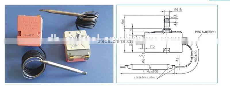 High quality Capillary Thermostats 250V/16A with CE capillary thermostat,Thermostat Bimetal Thermostat Oil Water Heater Liquid E