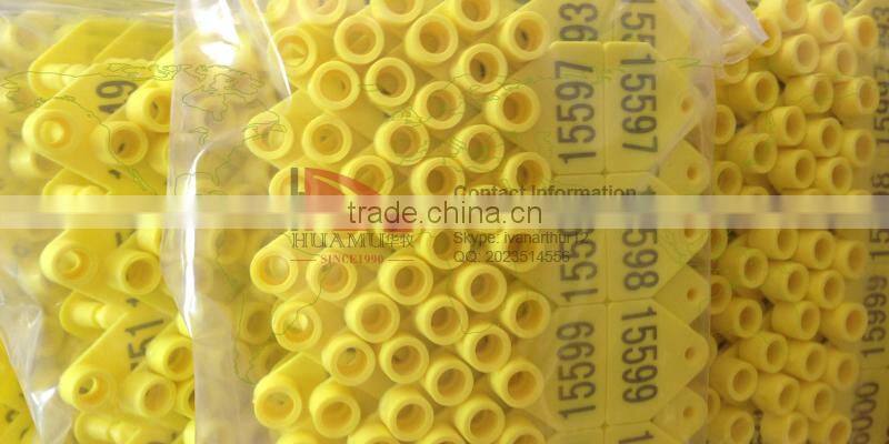 pig ear tag with TPU material in yellow 32*32 mm