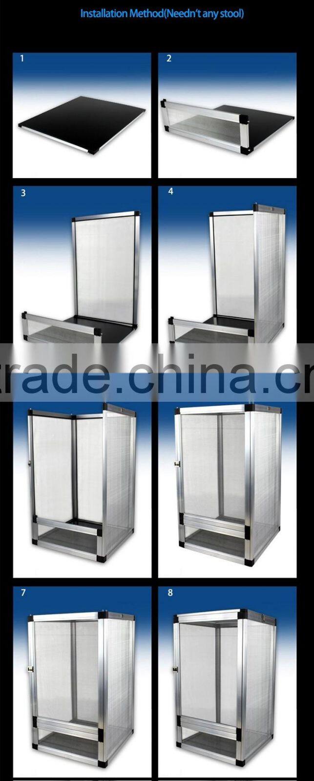 Nomo aluminum alloy mesh reptile terrarium with pvc bottom