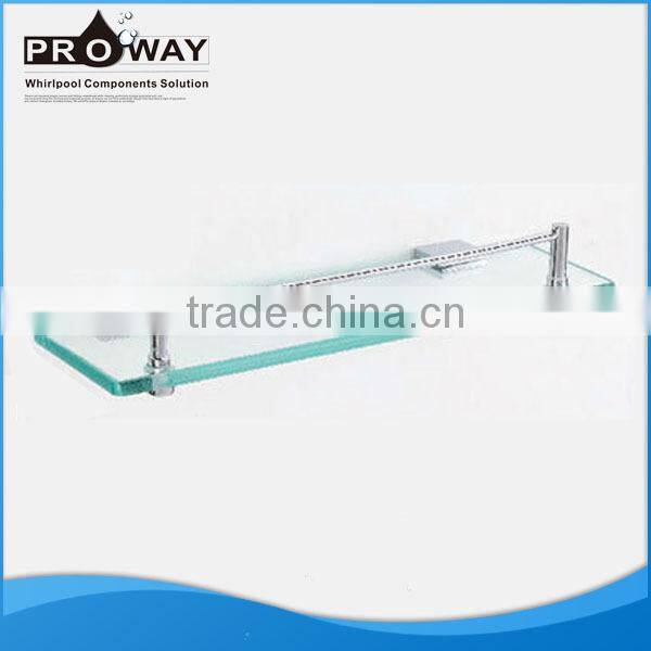 Aluminum base glass corner shelves for shower glass bar shelf