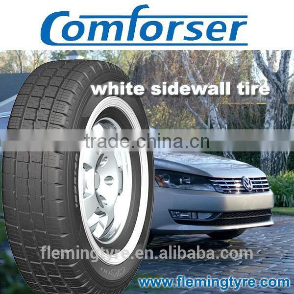 WSW white sidwall car tire 195R14C 185R14C
