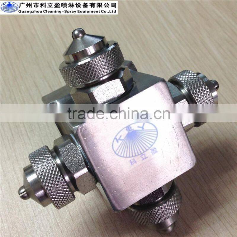 Internal mixing flat spray air atomizing nozzle