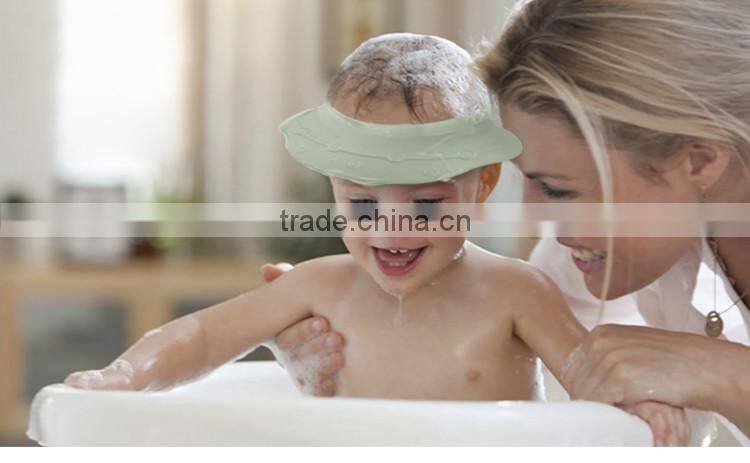 Stocked Plastic fancy UFO shaped kids Safe Shampoo Bathing Hat Wash Hair Shower Cap 27.2*26.7cm-orange