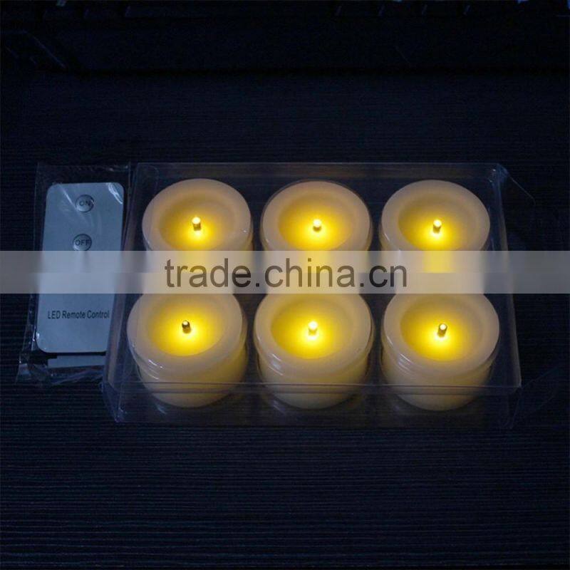 Battery-powered Flameless LED Tealight Candles - White Bright Battery Operated Candles-Timer and Remote -Real Wax Mini Votive