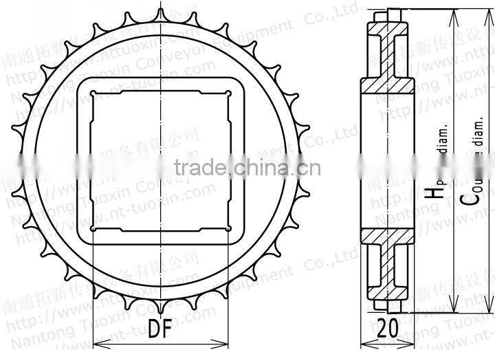 Plastic Sprocket for 500 Plastic Conveyor Belt