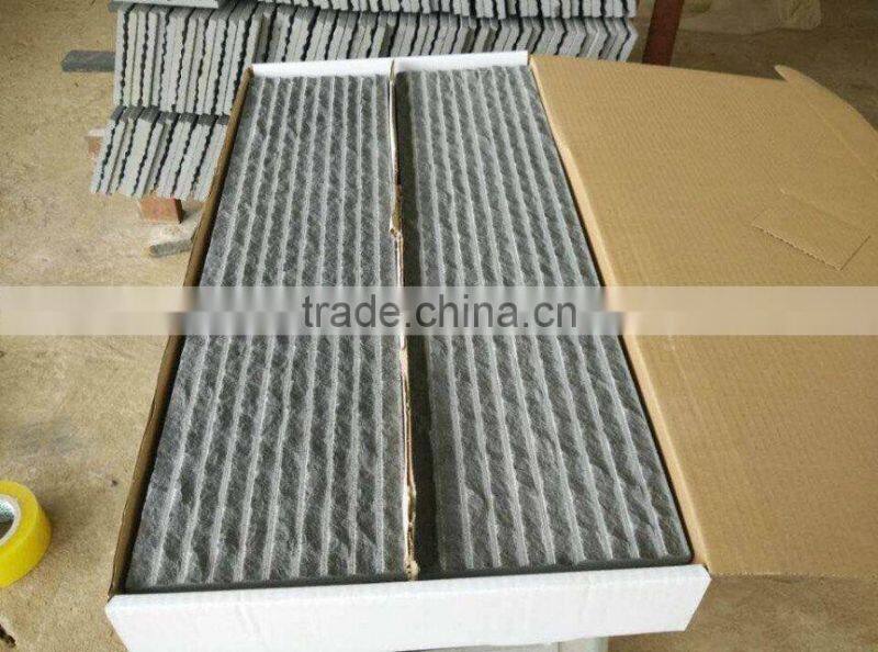 Chiseled Hainan black basalt tiles