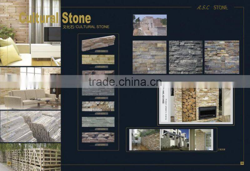 Natural slate cultural stone for exterior wall cladding