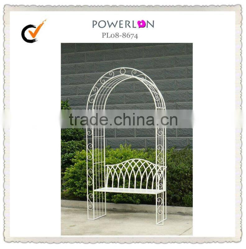 Ornate White Metal Wire Garden Arch