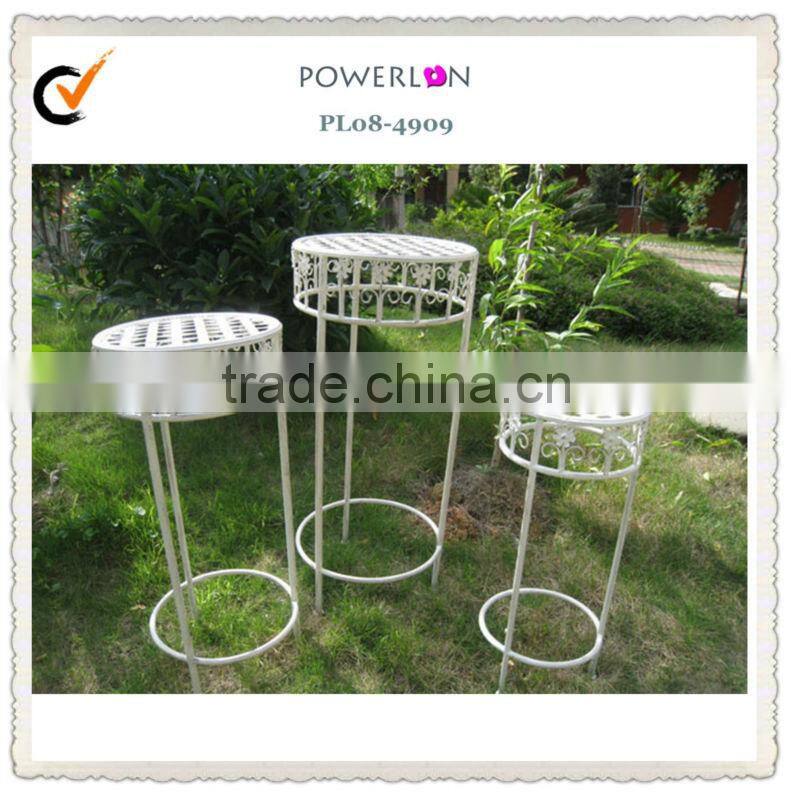 Classic Vintage Wrought Irons Antirust Outdoor Decorative Antique Tall Square Planter Stand (3pcs/Set)