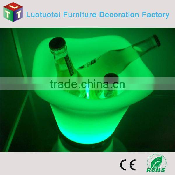 Illumianted waterproof IP65 led rechargeable li battery operated led ice bucket/wine cooler