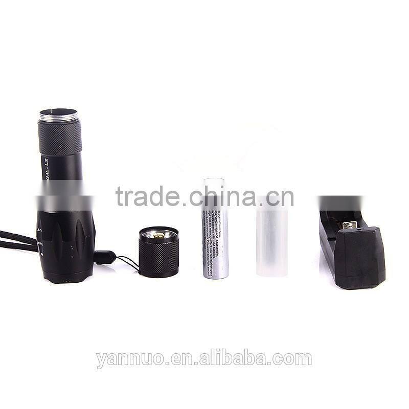 G700 LED Aluminum Rechargeable Tactical Flashlight, 18650 battery casing