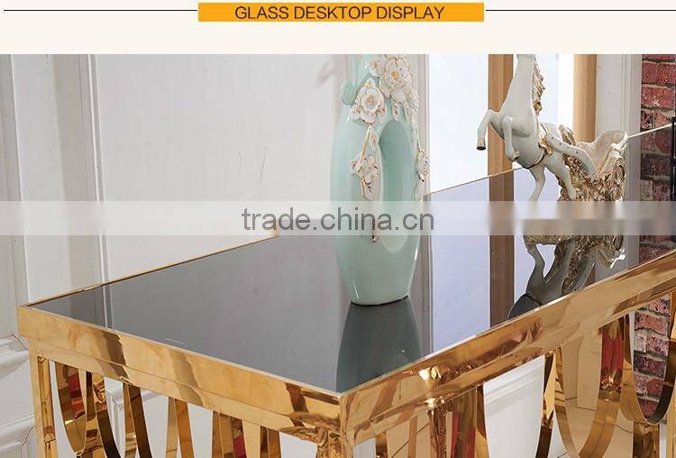 TH396-1 Marble Stainless Steel Rose Gold Dining Table