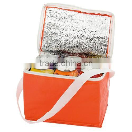 6 cans PVC foldable cooler bag with handle for promtional