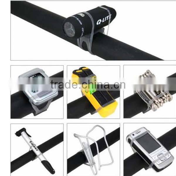 Promotional smart strong elastic bicycle silicone tie band / tie wrap