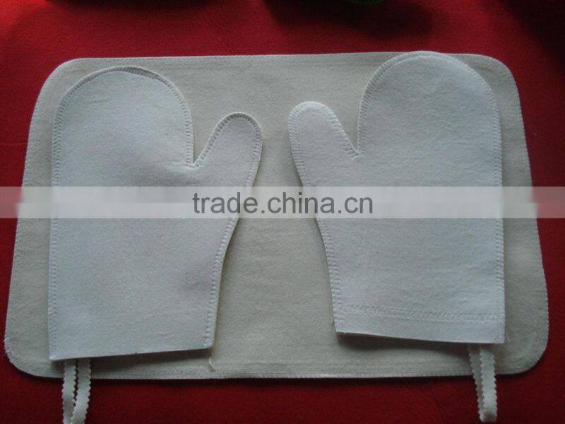 wool felt sauna glove, Sauna felt glove