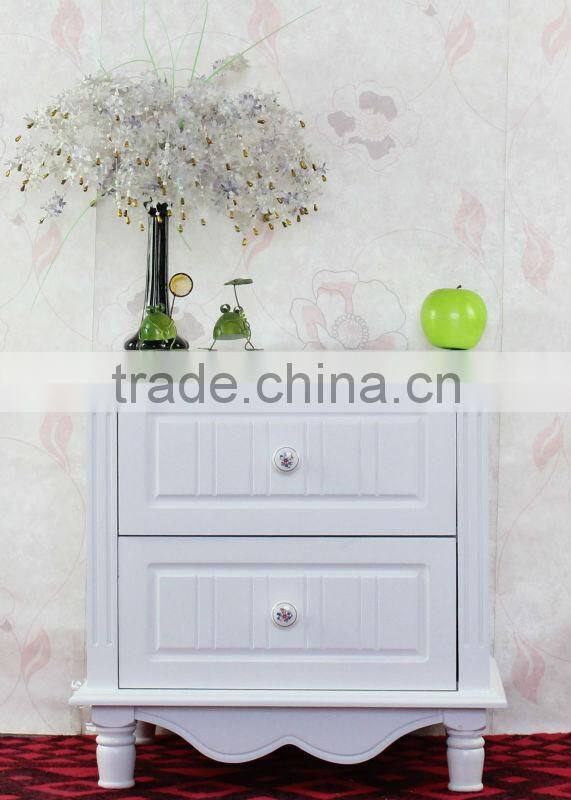 UEnjoy Shabby Chic Pair of Bedside Table Unit Wooden Cabinet 2 Drawers Nightstand Bedroom