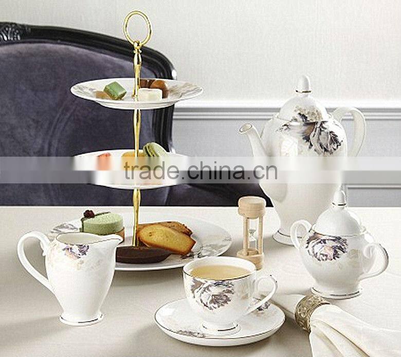 fine porcelain/ceramic round tea set 24pcs /17pcs/ 15pcs 12pcs