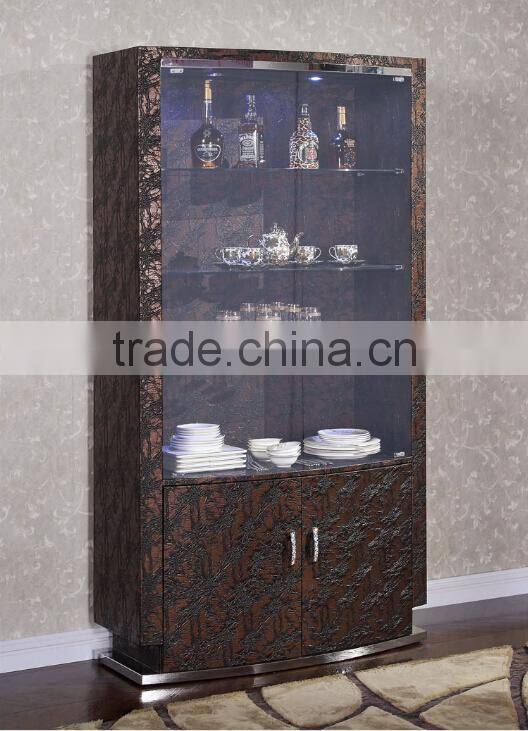 2015 best seller wooden wine cabinet /stainless steel Display Cabine C126