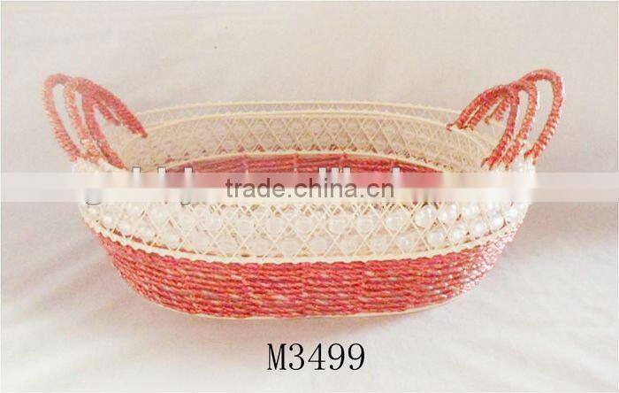 Rectangle Iron Silver string gift storage basket for wedding favor