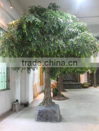 factory price hot sale artificial banyan tree with real wood trunk